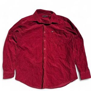Point Zero red corduroy button up shirt - M